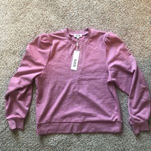 525 mauve puff sleeve sweatshirt
